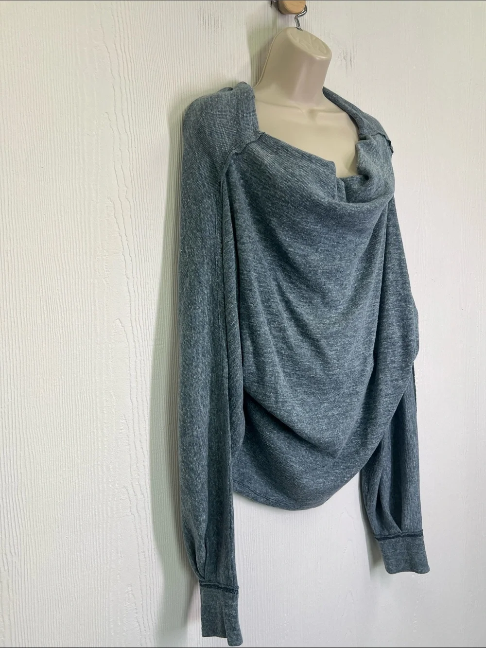 Free People - We The Free Skyline Blue Gray Off The Shoulder Blouse SZ  Medium